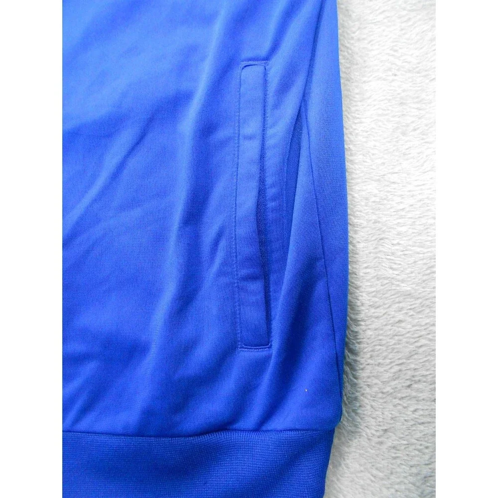 Adidas Track Jacket Mens Size Medium Blue 3-Stripes Full Zip Pockets Long Slv.